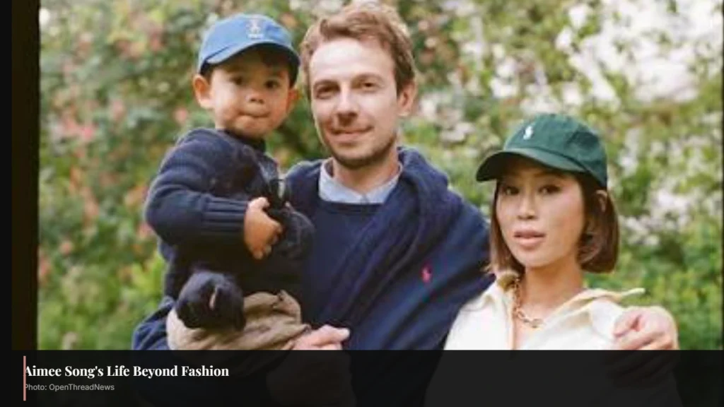 Aimee Song with Jacopo Moschin and their two sons in her family life