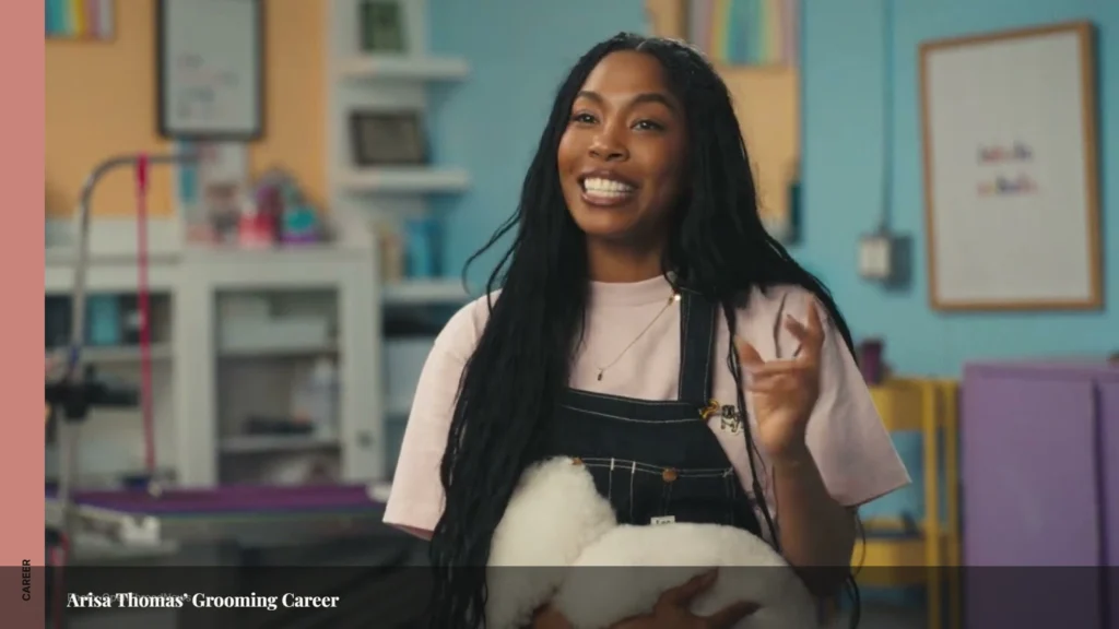 Arisa Thomas, professional dog groomer and pet-content creator in Los Angeles
