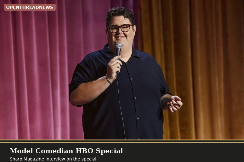 Caleb Hearon performing in his HBO special Model Comedian
