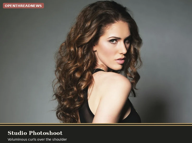 Cassandra Bankson studio photoshoot with voluminous curls