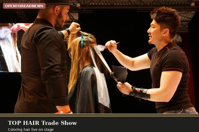 Guy Tang coloring a model's hair live on stage