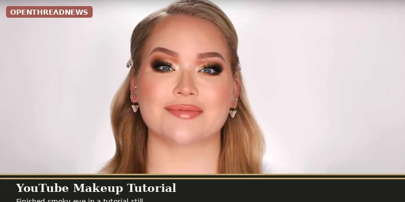NikkieTutorials with a finished smoky eye in a tutorial