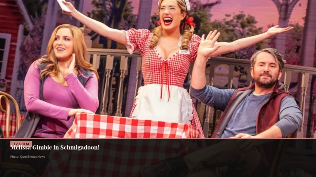 Sara Chase with Alex Brightman in Schmigadoon! on Broadway
