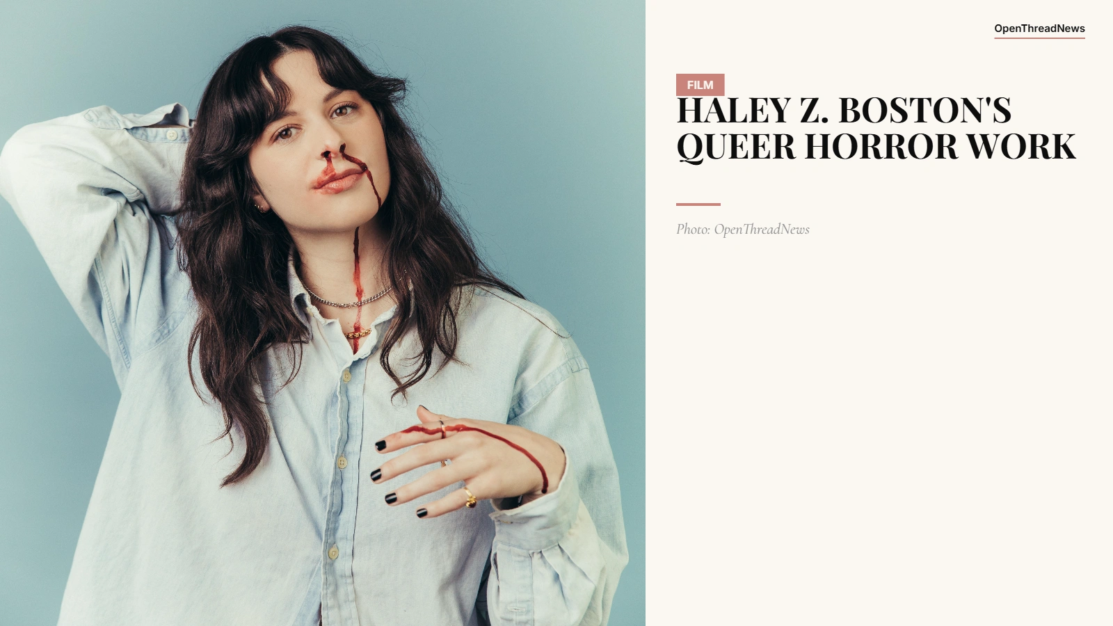 Haley Z. Boston, writer-director of the queer horror short Beach Logs Kill