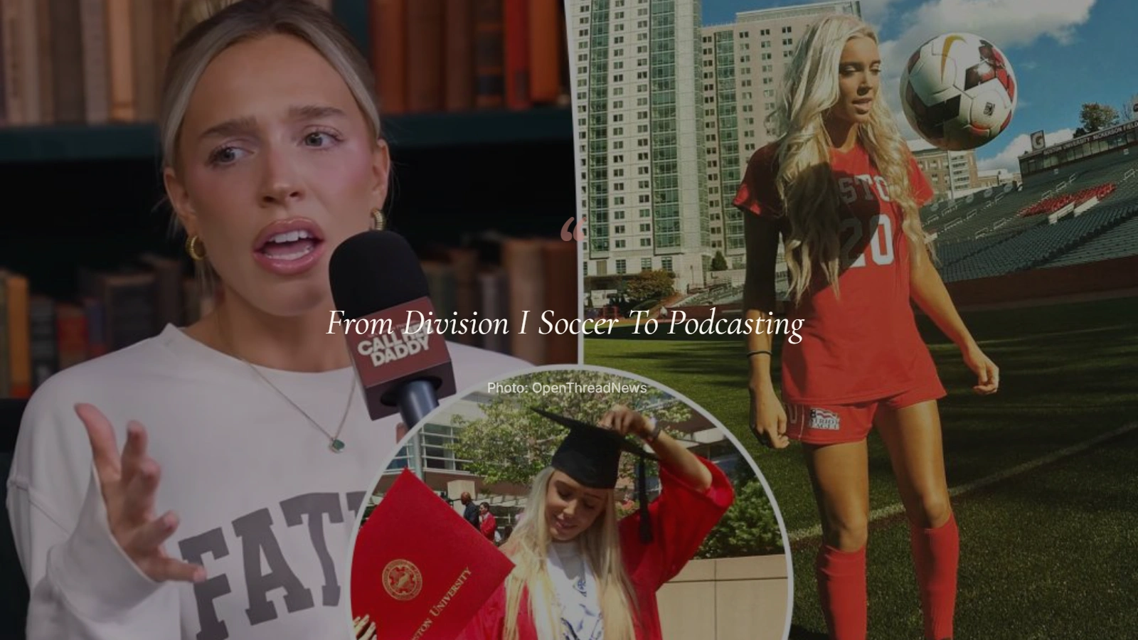 Alex Cooper during her time as a Division I soccer player at Boston University before launching Call Her Daddy