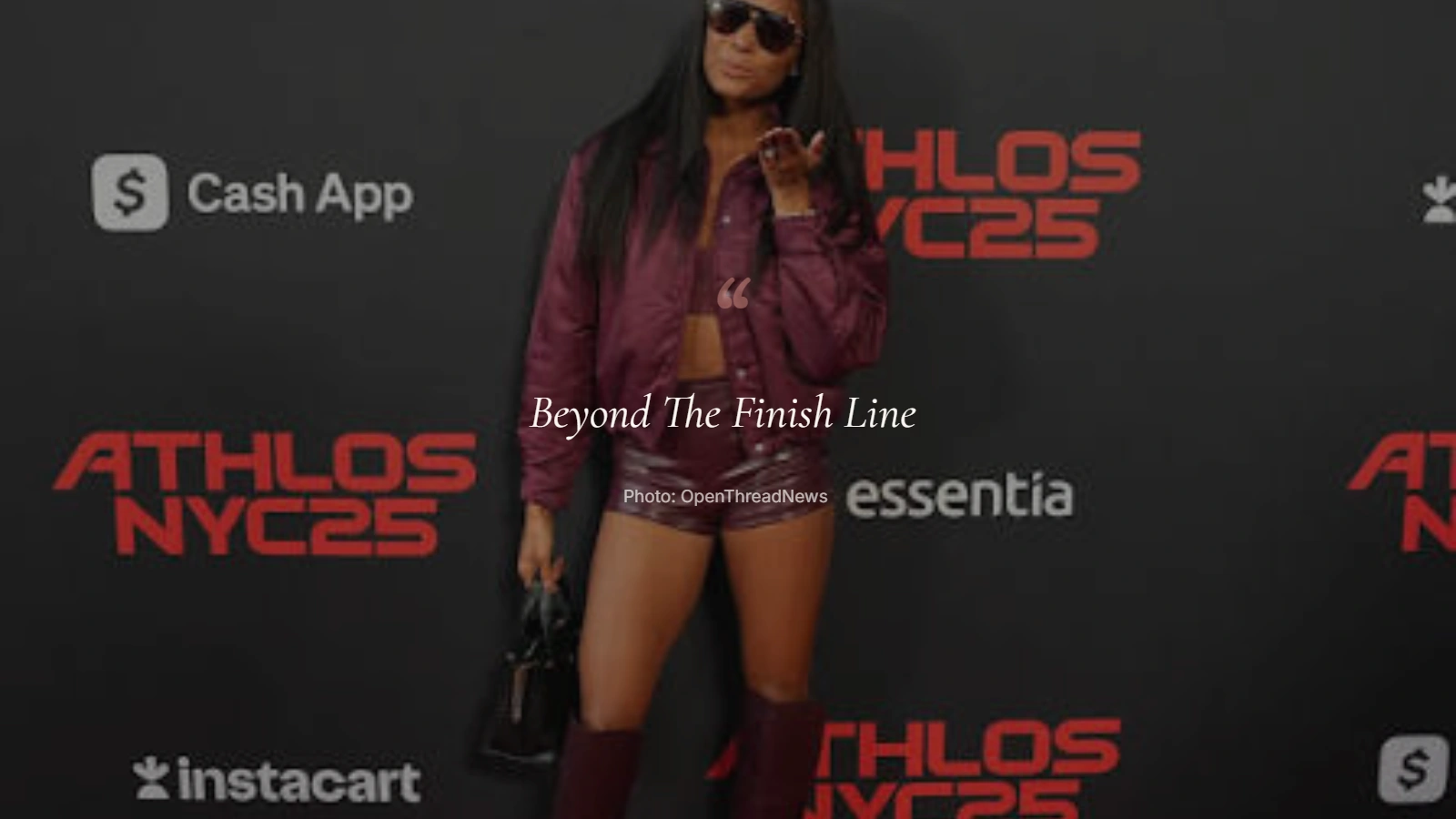 Gabby Thomas at a public appearance during her partnerships with Amazfit, ATHLOS, and Grand Slam Track