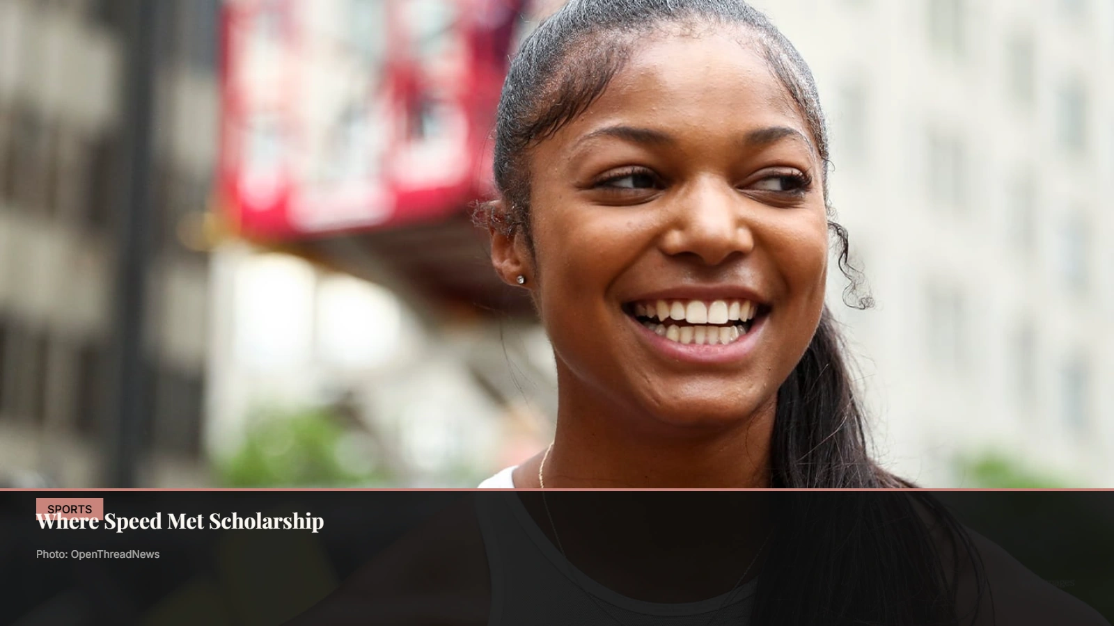 Gabby Thomas during her Harvard years as a student-athlete studying neurobiology and competing in track and field