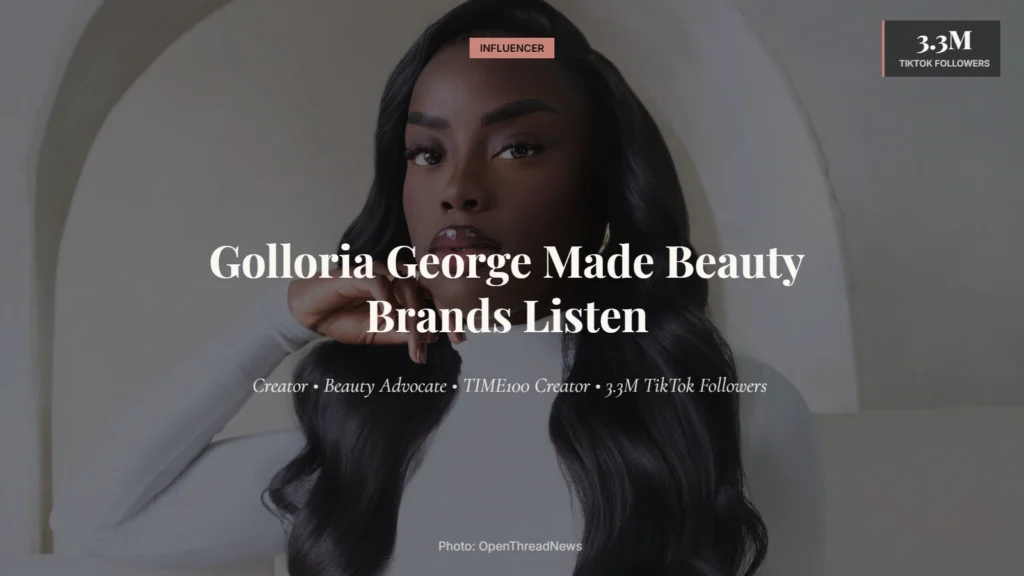 Golloria George posing at a public event during her career as a beauty creator