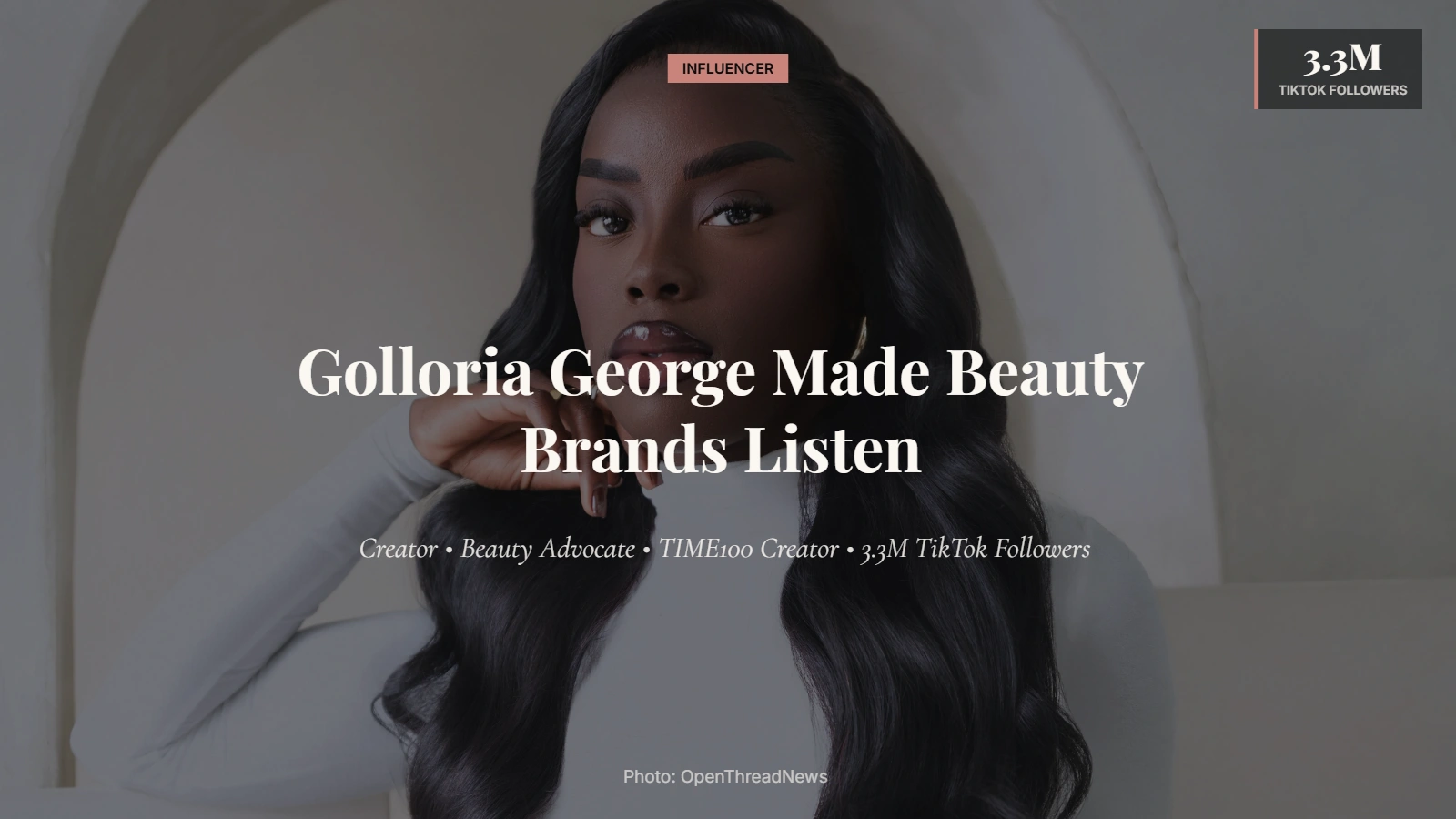 Golloria George posing at a public event during her career as a beauty creator