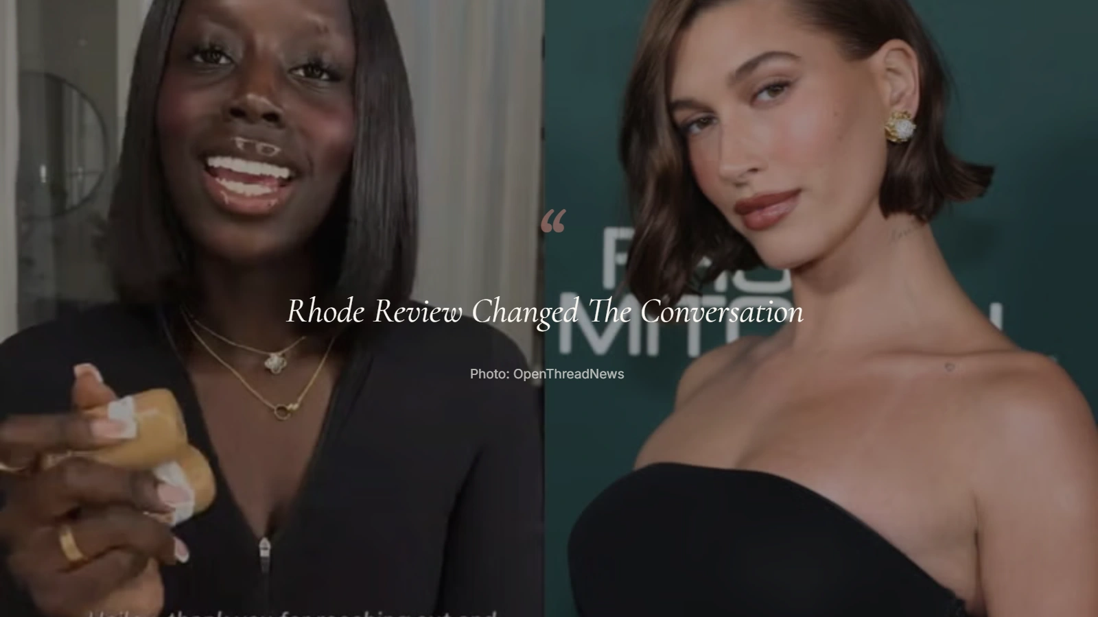 Golloria George reviewing Rhode beauty products in content about shade inclusivity testing