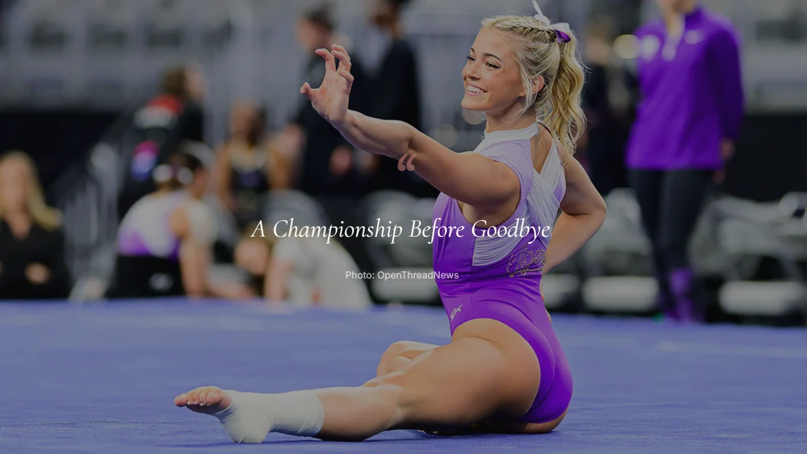 Livvy Dunne celebrating LSU's first NCAA gymnastics championship before her career-ending knee injury
