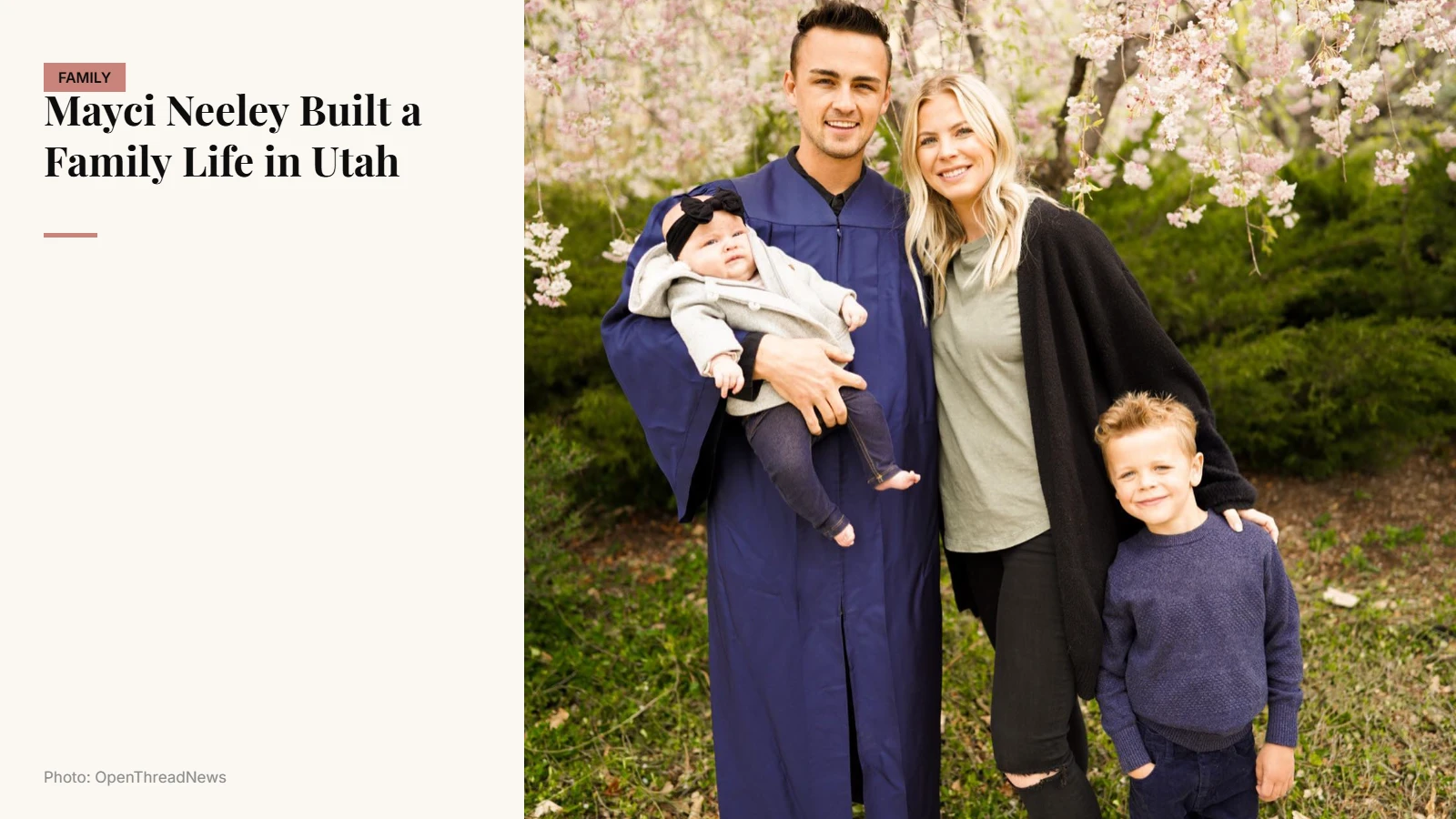 Mayci Neeley and Jacob Neeley with their family in Utah