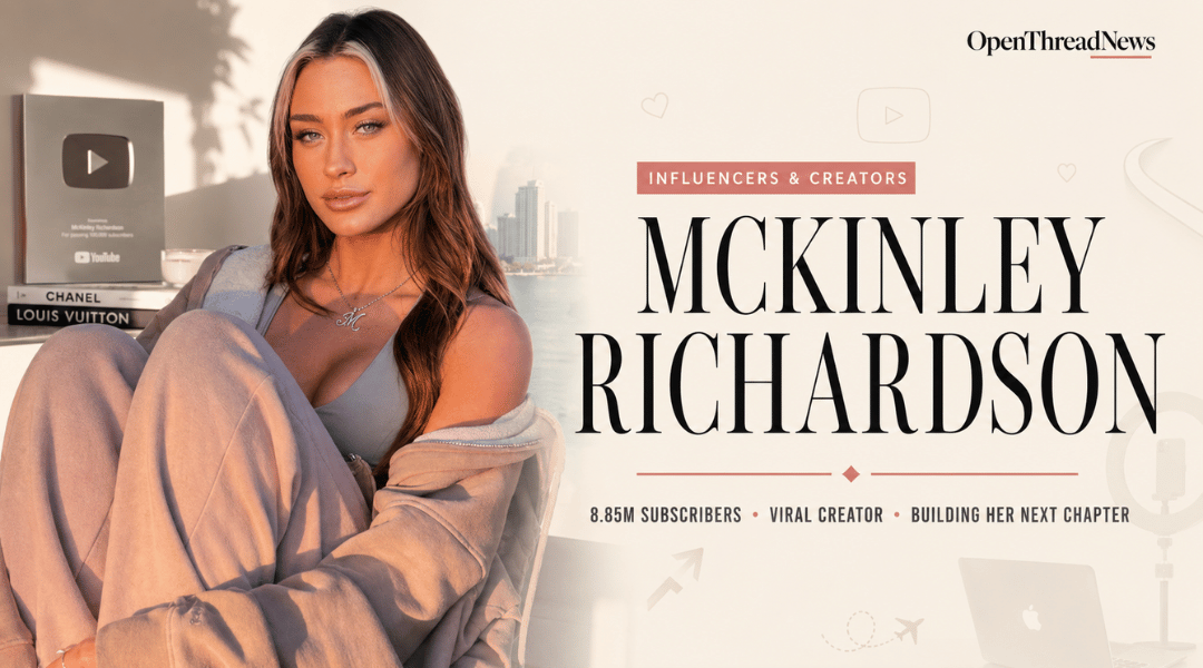 McKinley Richardson editorial portrait highlighting her YouTube success, creator business growth, modeling career, and life after her highly publicized breakup.