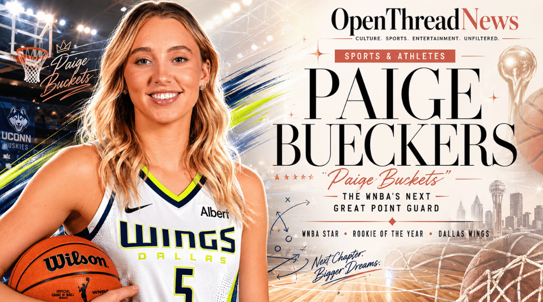 Editorial cover featuring WNBA star Paige Bueckers, Dallas Wings point guard and former UConn standout, following her rise as one of women's basketball's brightest young stars.