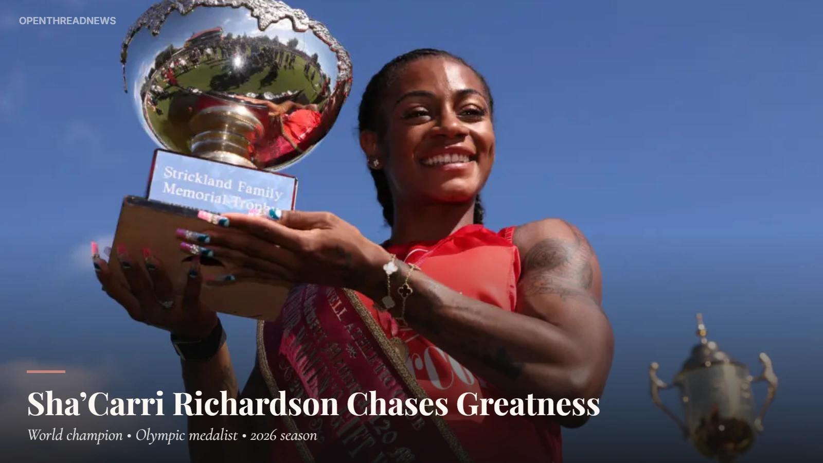 Sha’Carri Richardson competing during her 2026 track and field season after winning the LA Grand Prix 100m