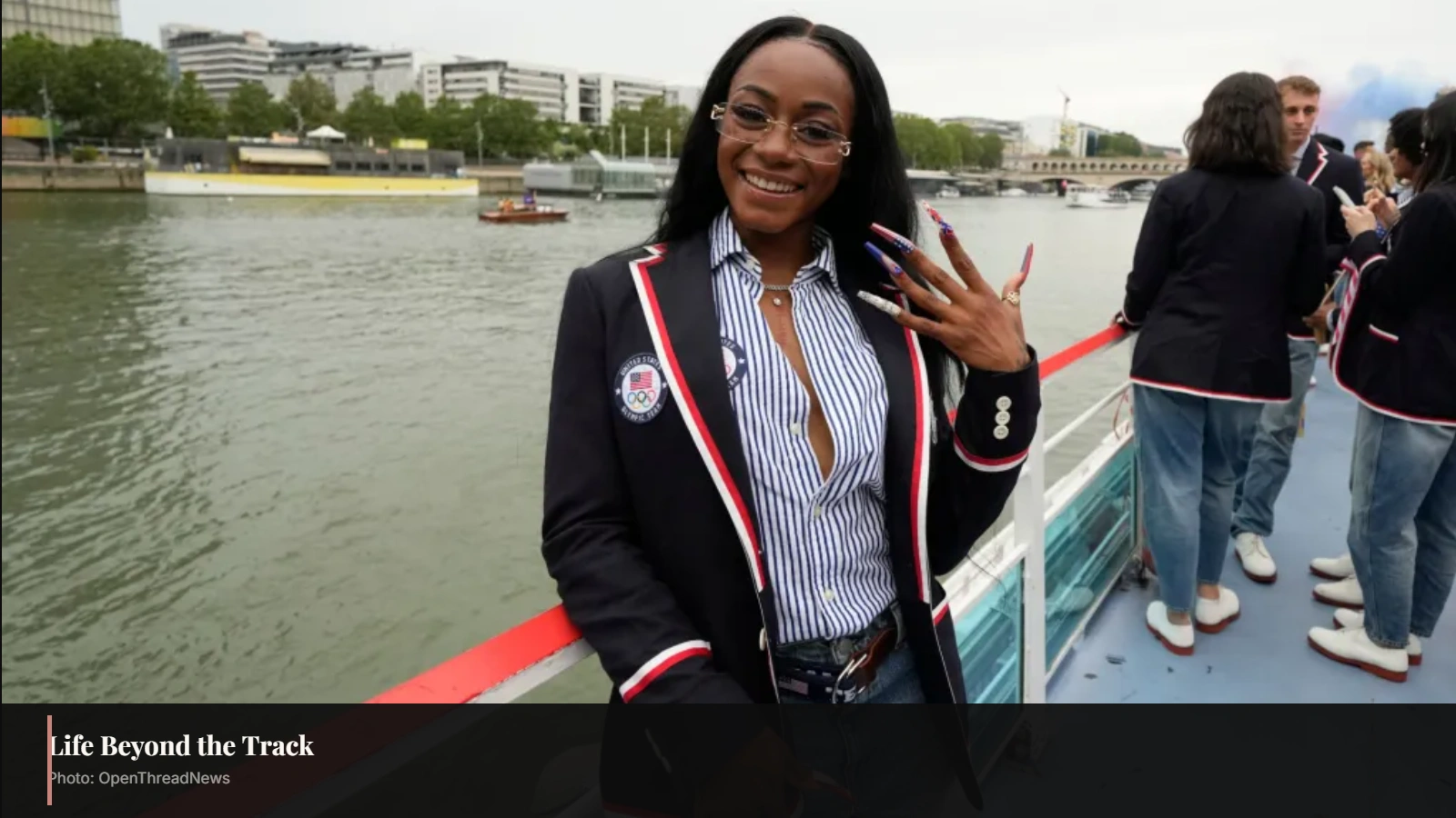 Sha'Carri Richardson during a public appearance while keeping much of her personal life private