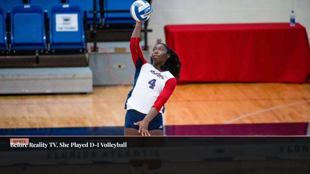 Aniya Harvey playing volleyball for Florida Atlantic University before Love Island USA