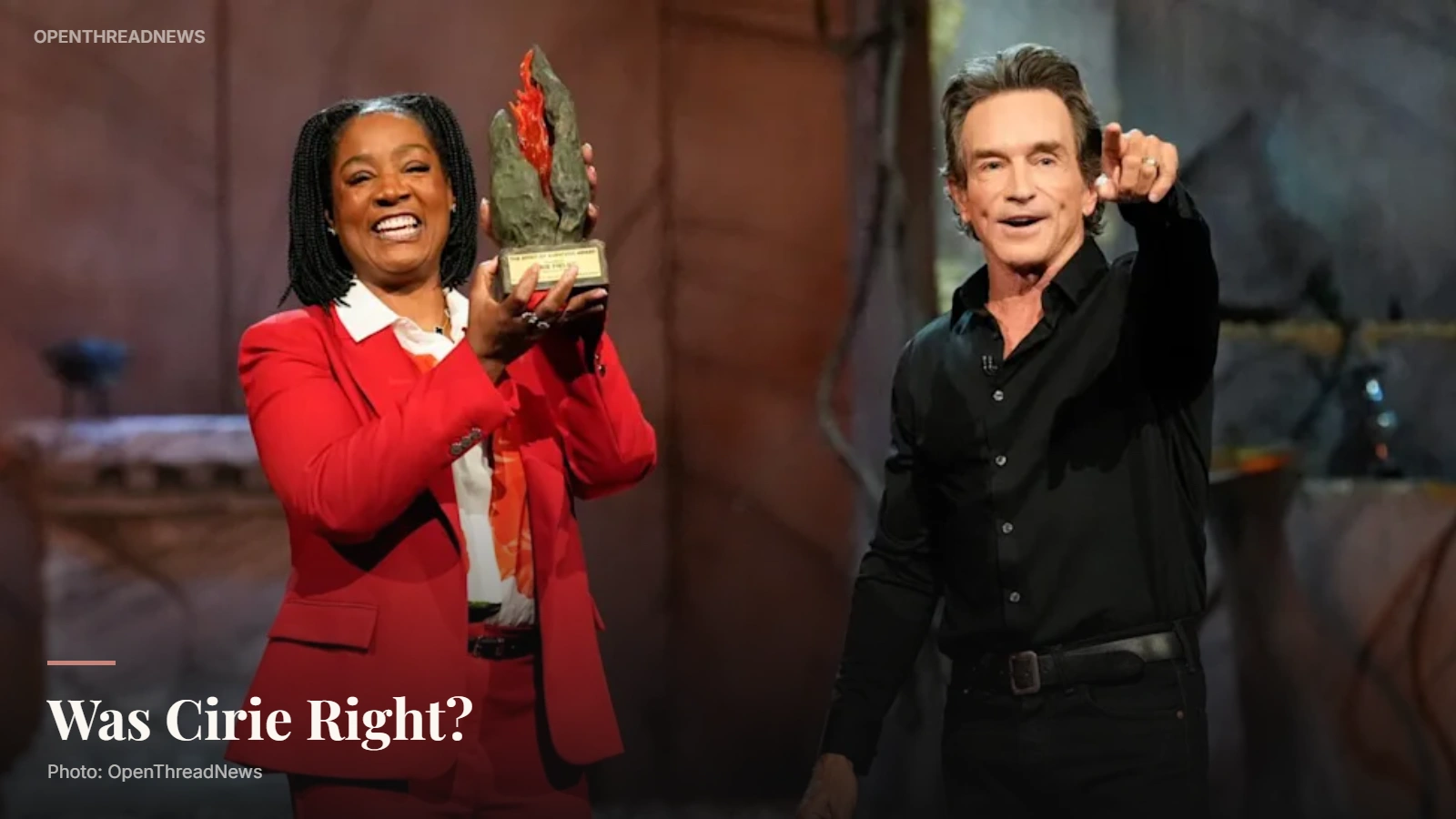 Cirie Fields at the Fire of Truth during The Traitors Season 1 finale before claiming the $250,000 prize