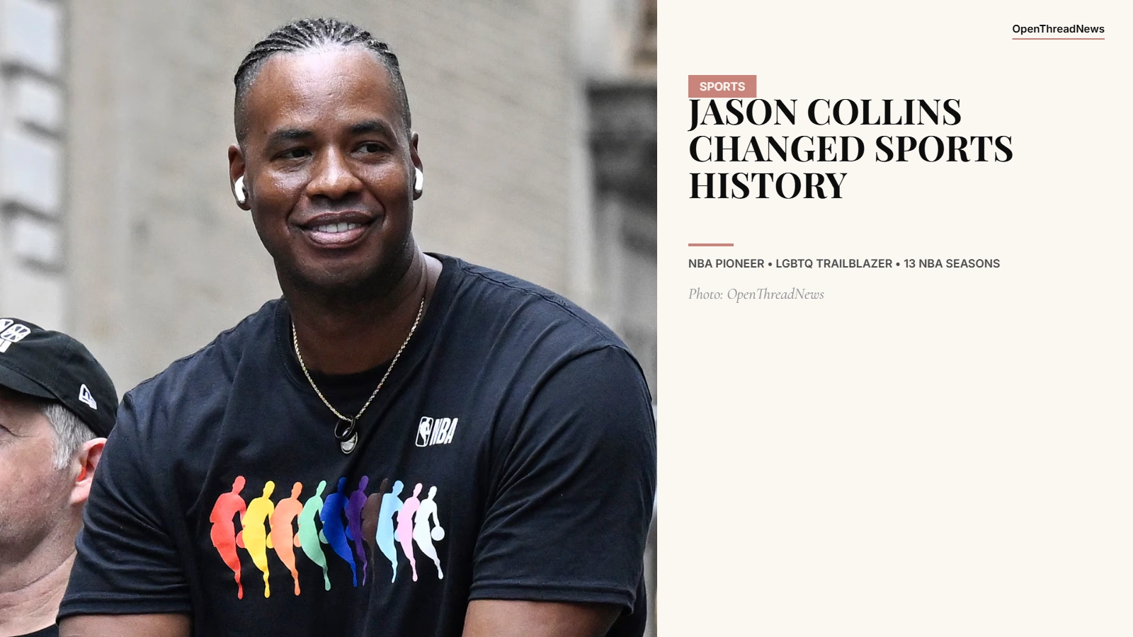 Jason Collins during his NBA career as the first openly gay active player in a major North American men's sports league