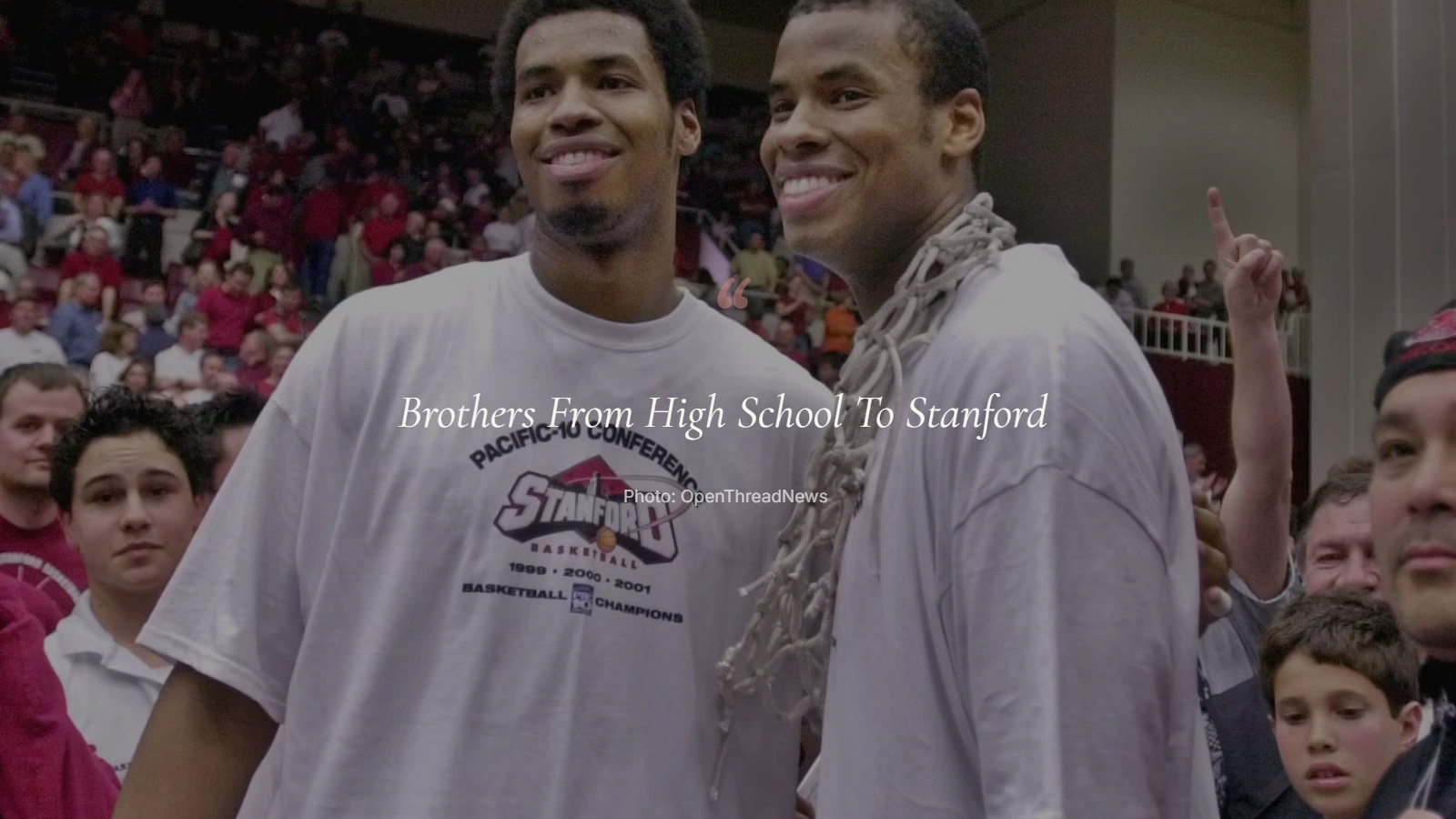 Jason Collins and Jarron Collins playing for the Stanford Cardinal during their college basketball careers