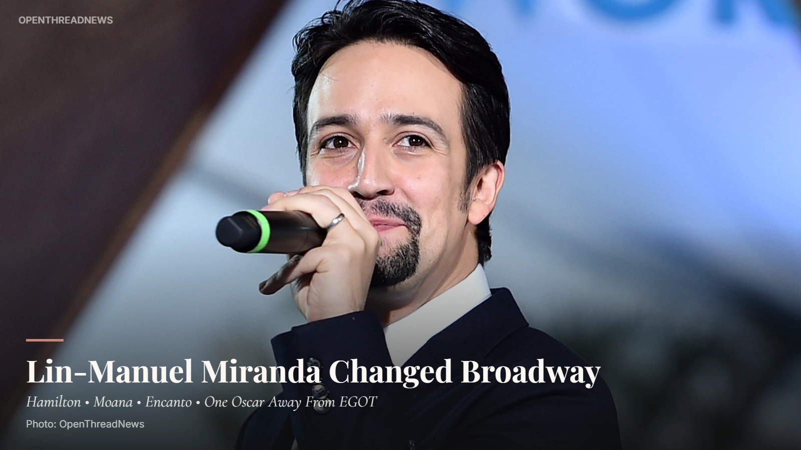 Lin-Manuel Miranda at a public event during his career in musical theater and film