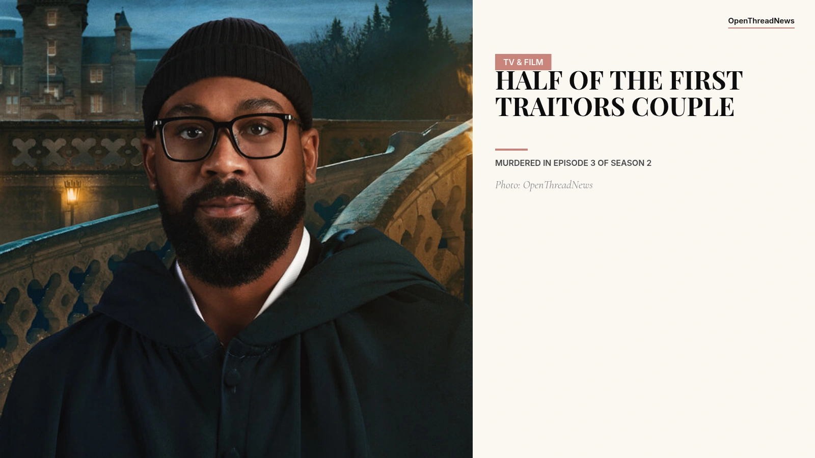 Marcus Jordan in his official Traitors Season 2 portrait