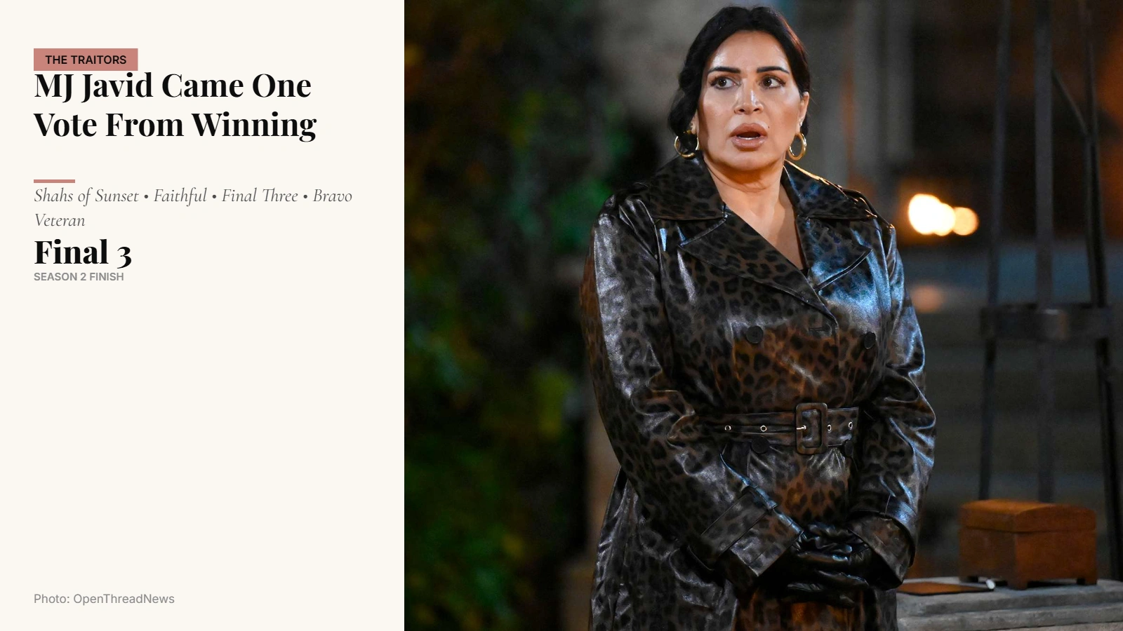 MJ Javid, Shahs of Sunset star and The Traitors Season 2 finalist