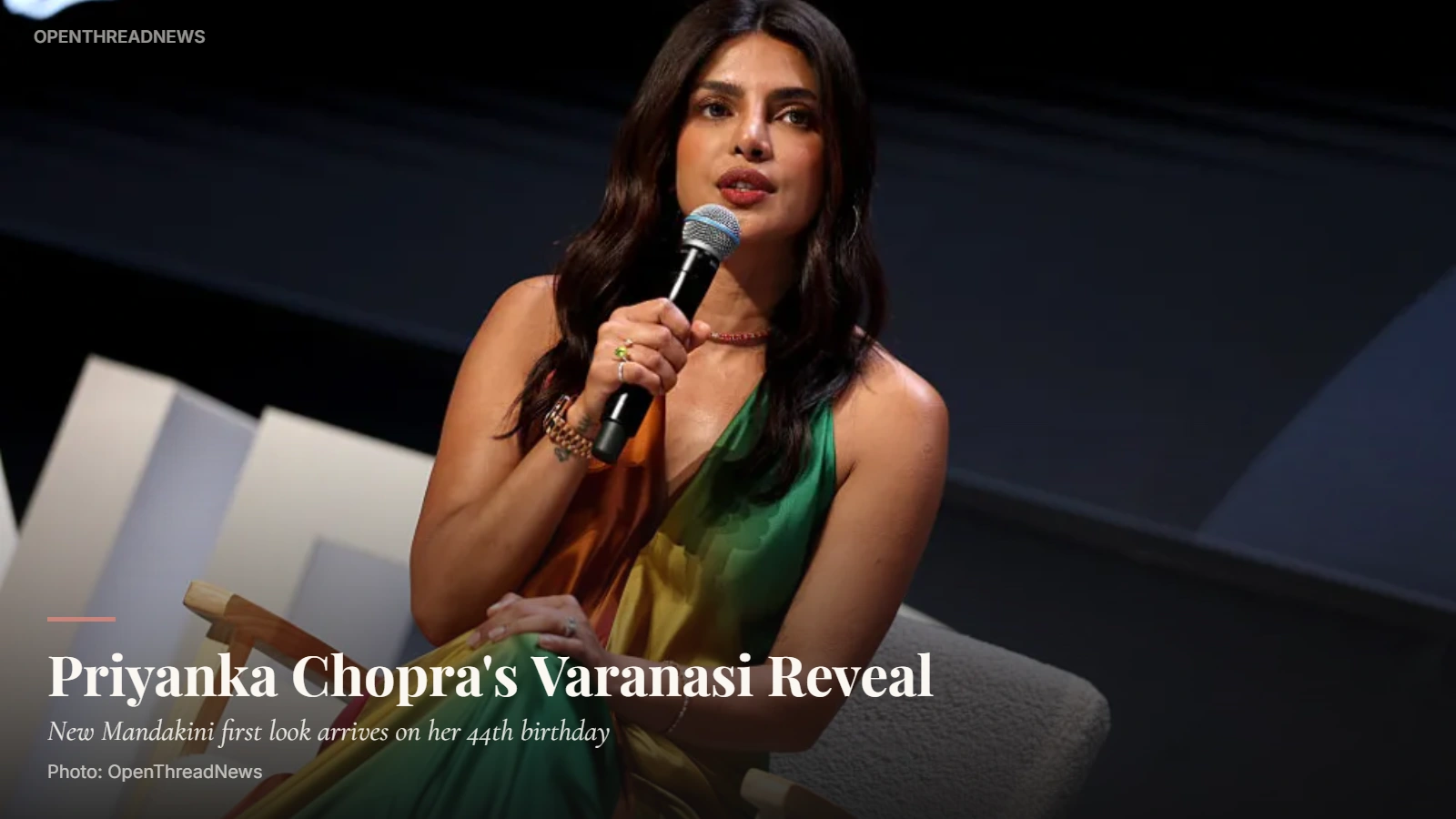Priyanka Chopra posing in promotional stills released for the film Varanasi