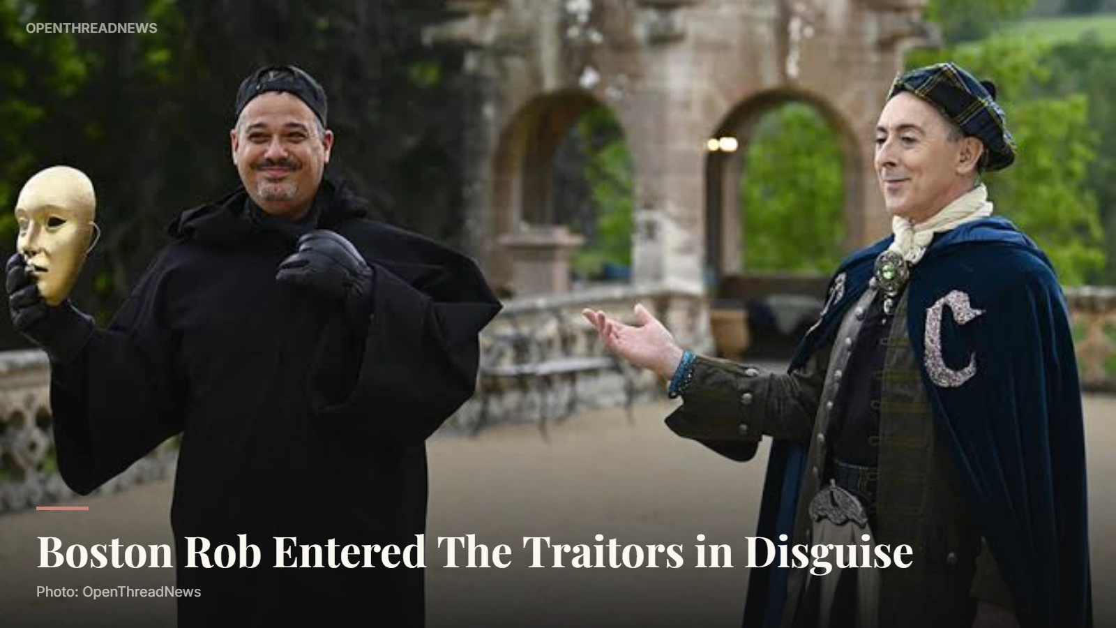 Rob Mariano in his masked and cloaked entrance on The Traitors Season 3
