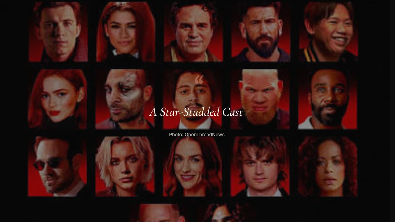 Cast members featured in promotional material for Spider-Man: Brand New Day