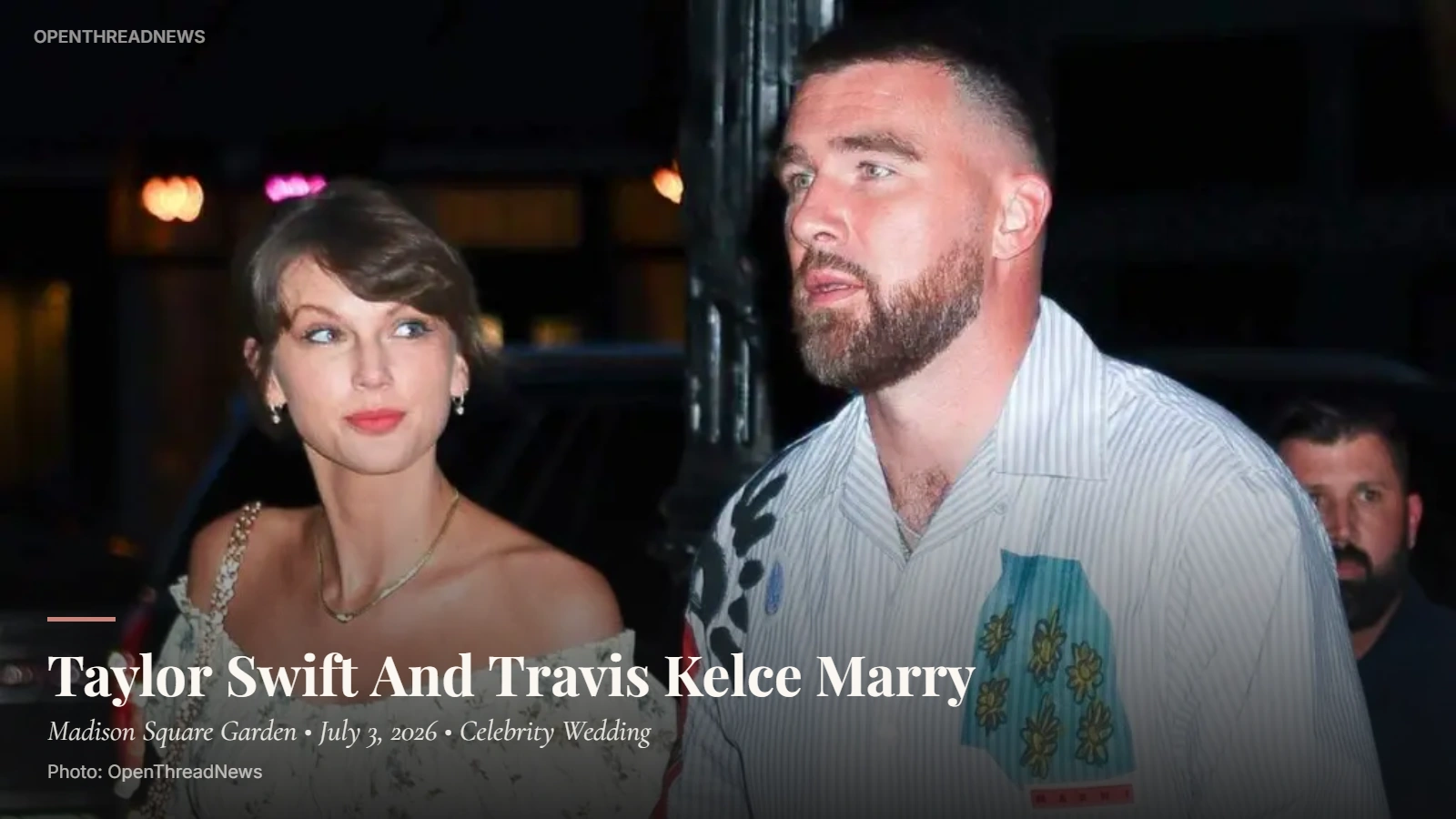 Taylor Swift and Travis Kelce at their wedding ceremony at Madison Square Garden in New York