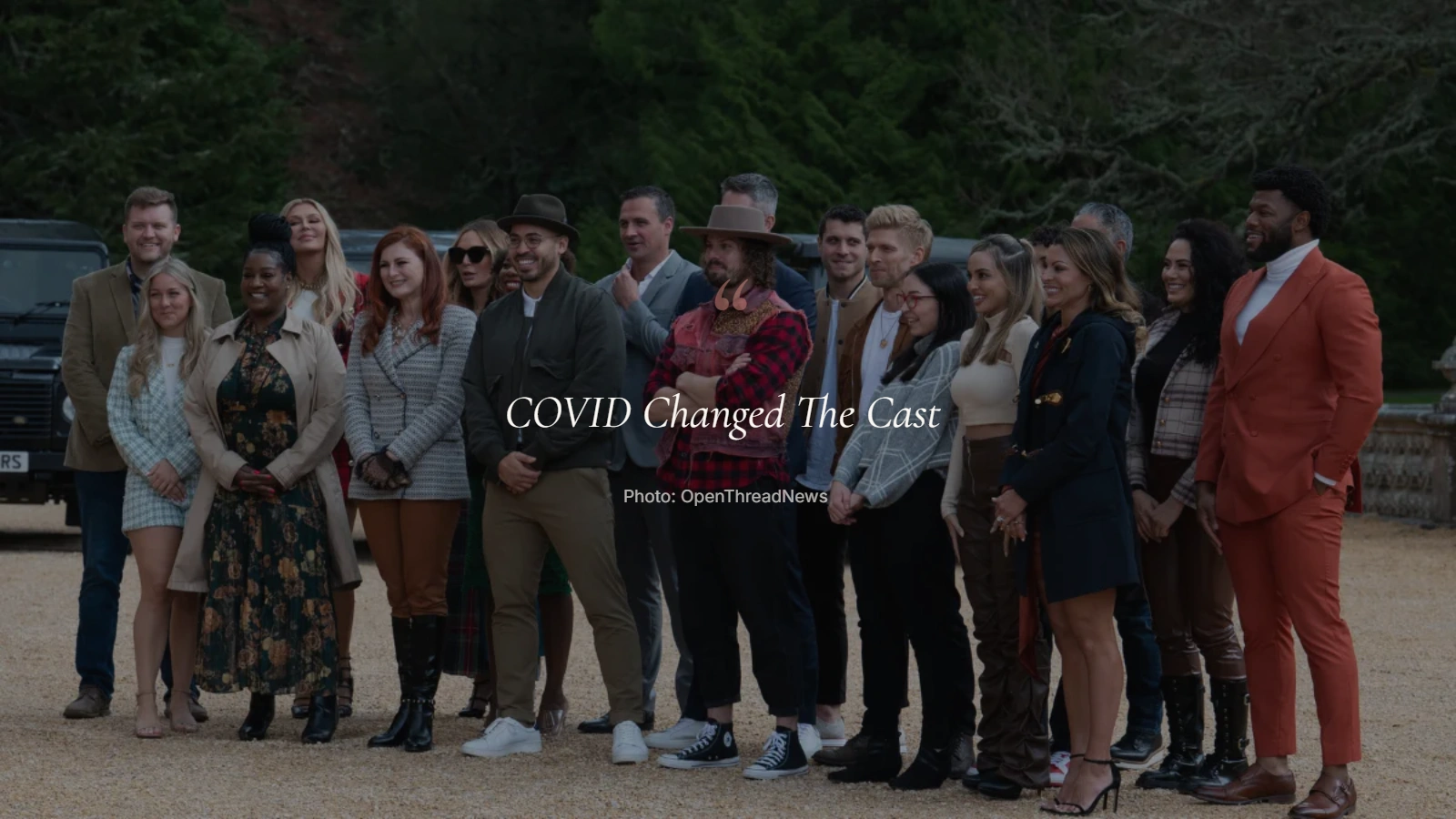 Alan Cumming with The Traitors Season 1 cast during the season affected by COVID-19 production changes