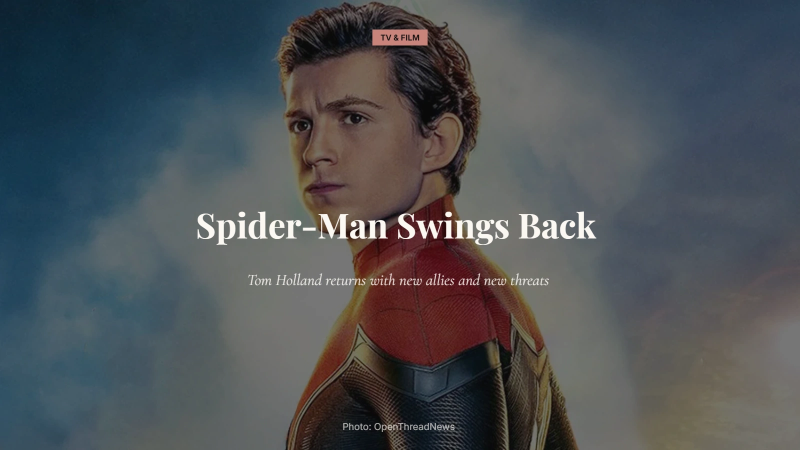 Tom Holland as Spider-Man in promotional artwork for Spider-Man: Brand New Day
