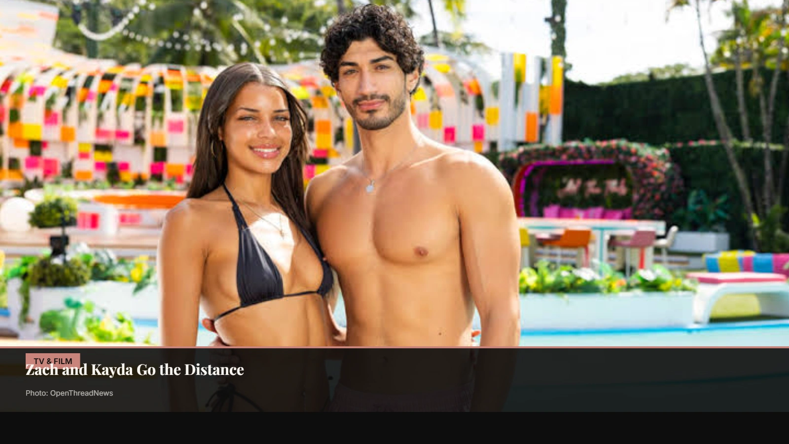 Zach Georgiou and Kayda Bosse during their Love Island USA season 8 relationship and fourth-place finish