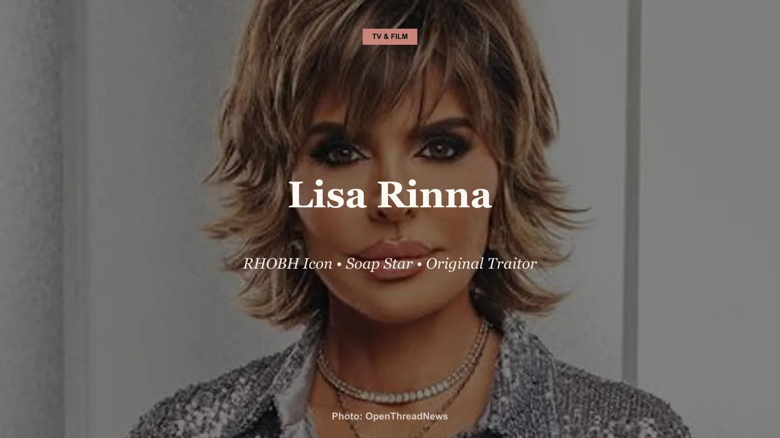 Lisa Rinna, RHOBH icon and Traitors Season 4 Original Traitor, in an editorial portrait