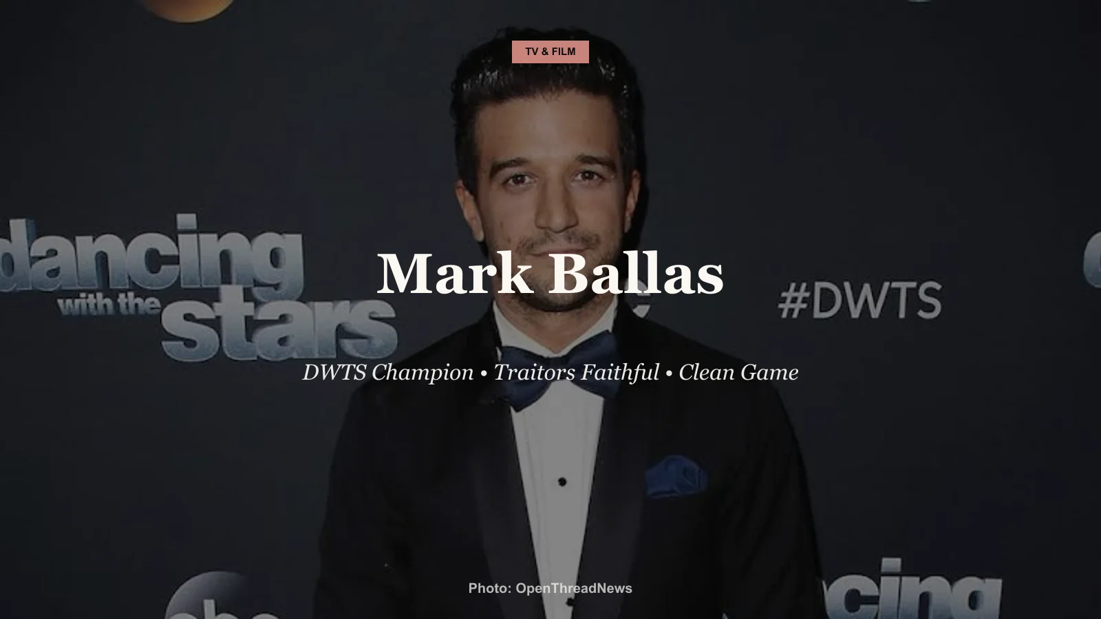 Mark Ballas, DWTS champion and Traitors Season 4 Faithful, on a red carpet