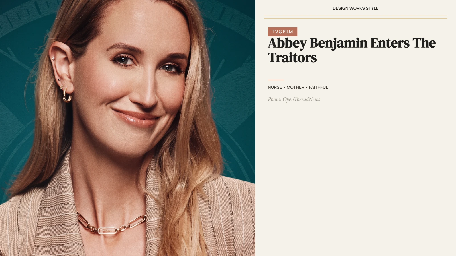 Abbey Benjamin, nurse and The Traitors: New Blood contestant from Mangham, Louisiana