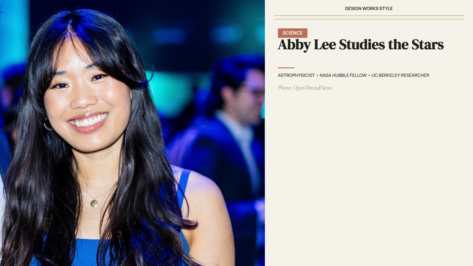 Abby Lee, astrophysicist and UC Berkeley postdoctoral researcher studying stars and galaxy evolution