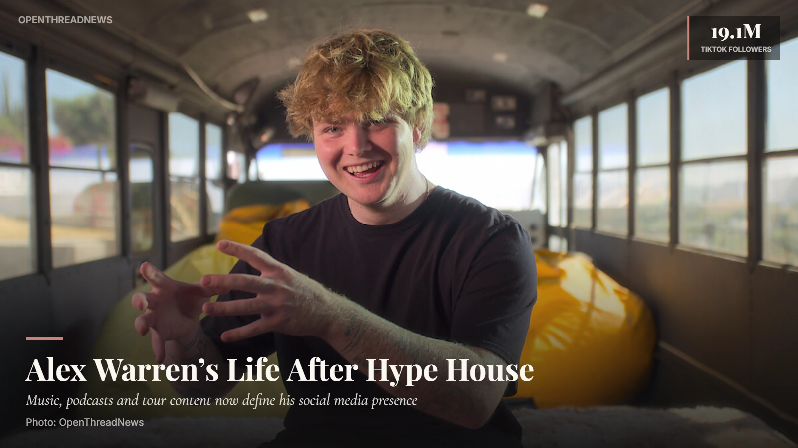 Alex Warren built large TikTok and YouTube audiences while shifting his content toward music and tour updates