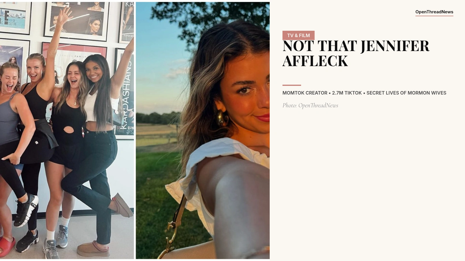 Jen Affleck, Secret Lives of Mormon Wives cast member and TikTok creator