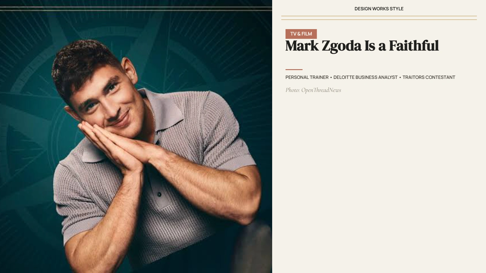 Mark Zgoda, personal trainer and Faithful contestant on The Traitors: New Blood