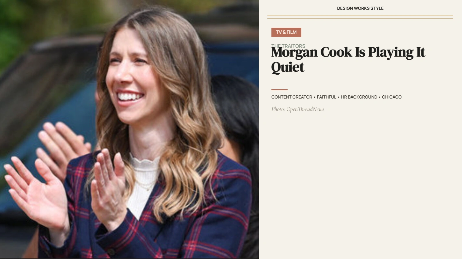 Morgan Cook, content creator and Faithful contestant on The Traitors: New Blood