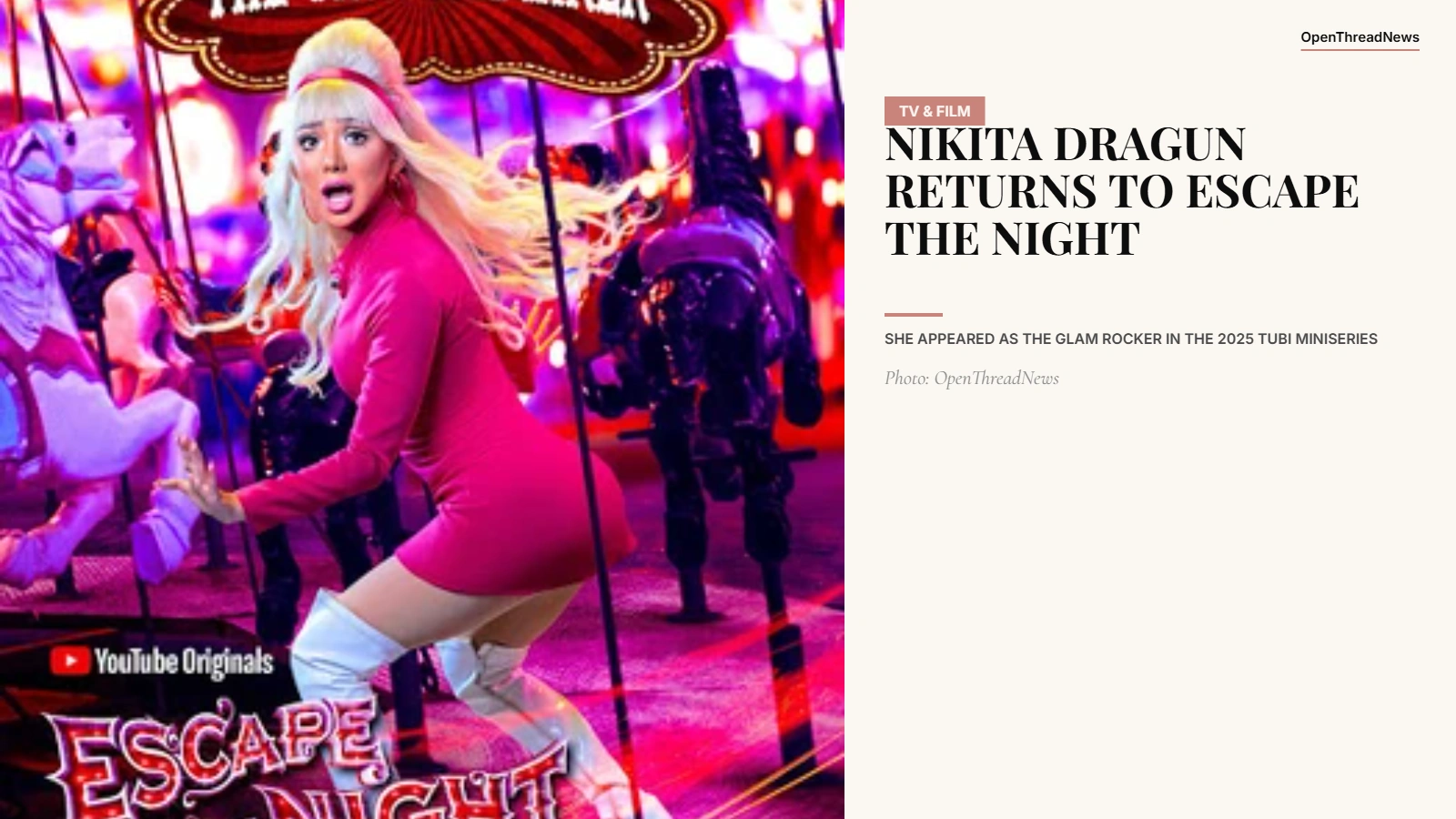 Nikita Dragun returned as The Glam Rocker in Escape the Night: The Lost Tapes