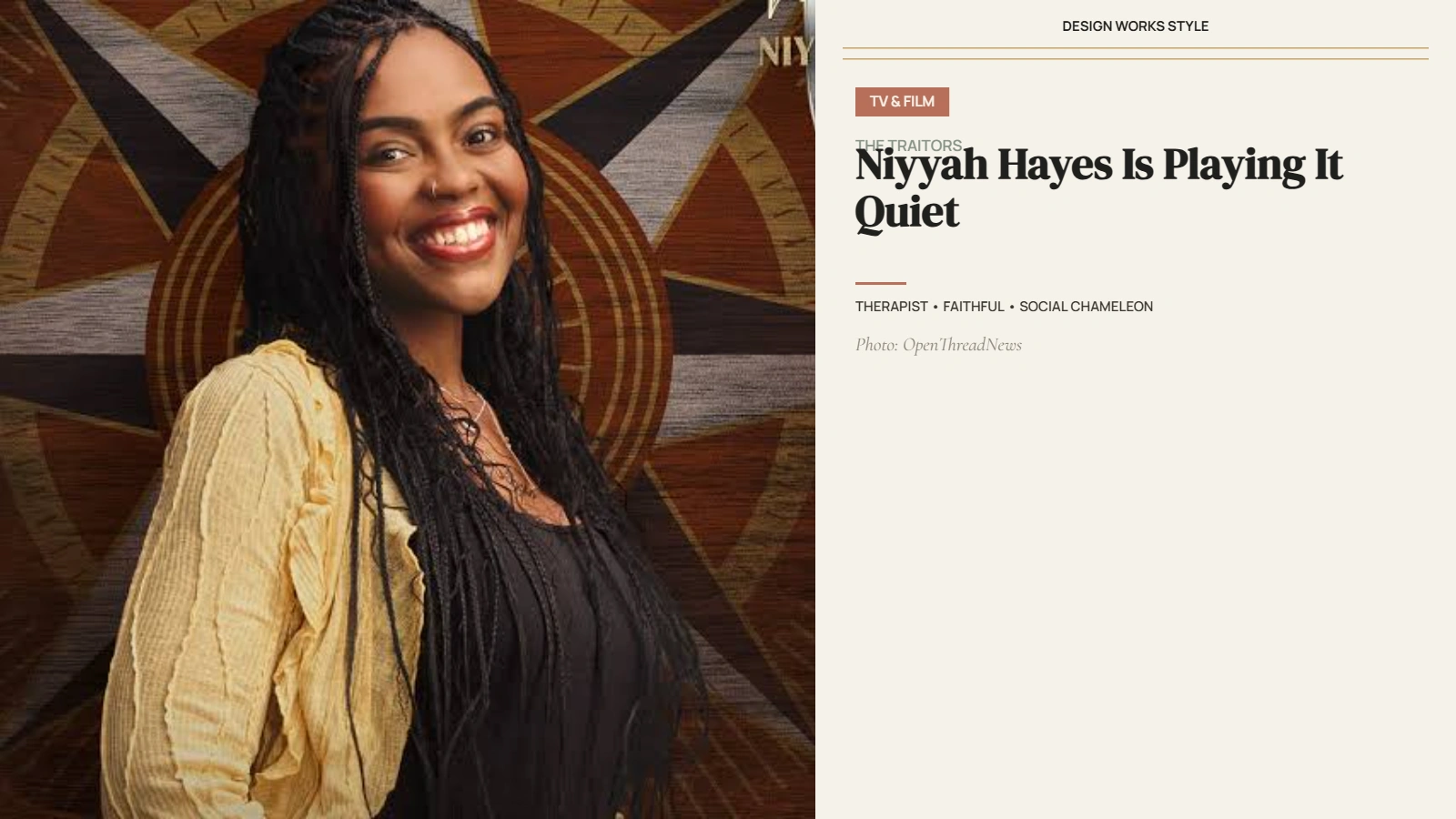 Niyyah Hayes, therapist and Faithful contestant on The Traitors: New Blood