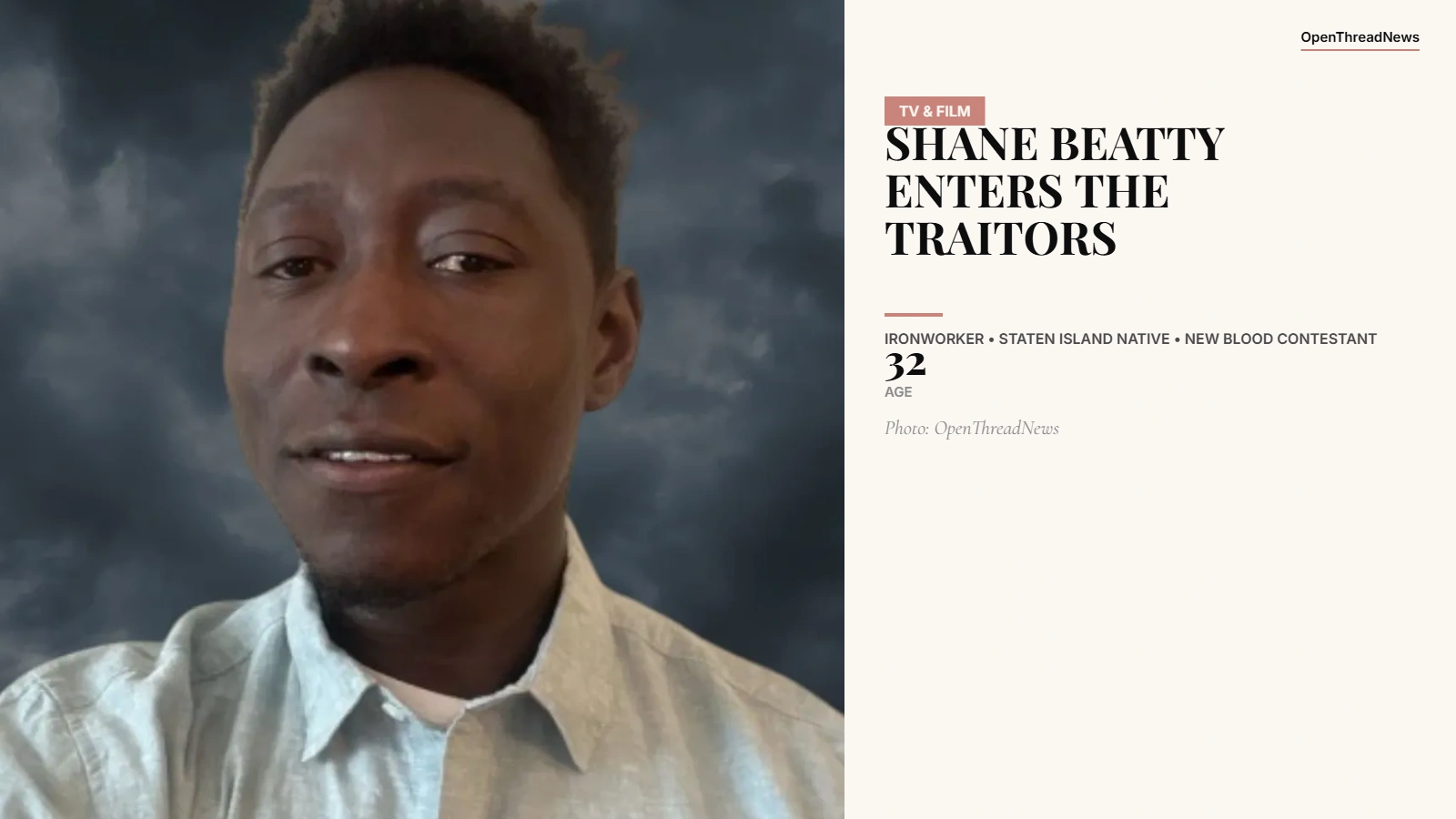 Shane Beatty, ironworker from Staten Island and contestant on The Traitors: New Blood