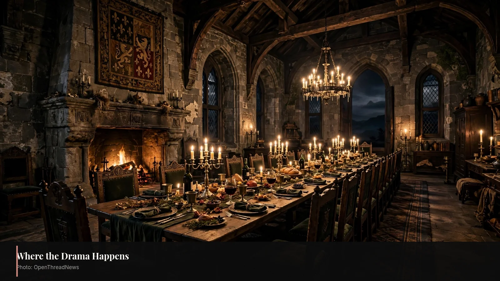 The round table room at Ardross Castle where Traitors banishments take place