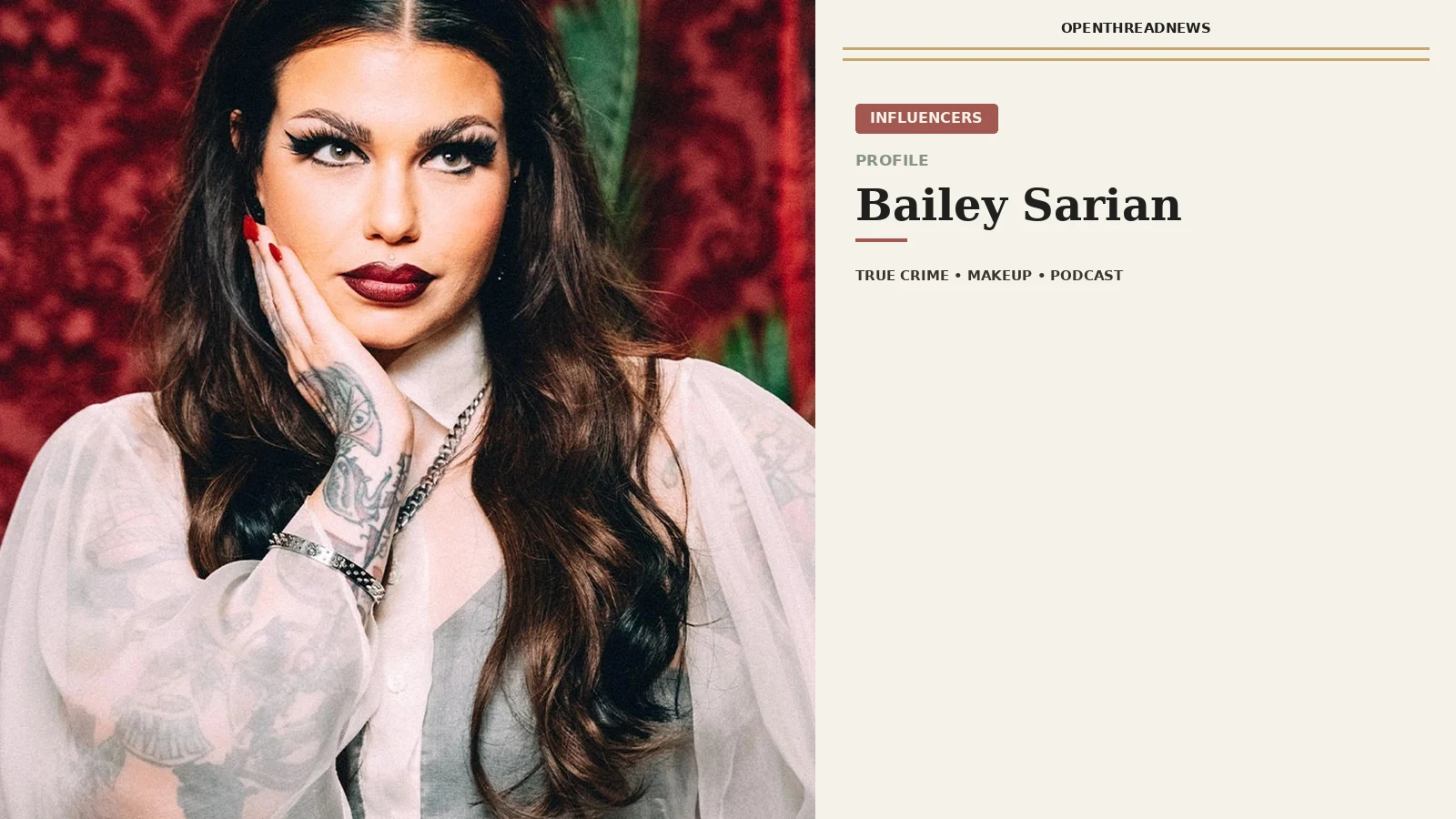 Bailey Sarian, true crime makeup YouTuber