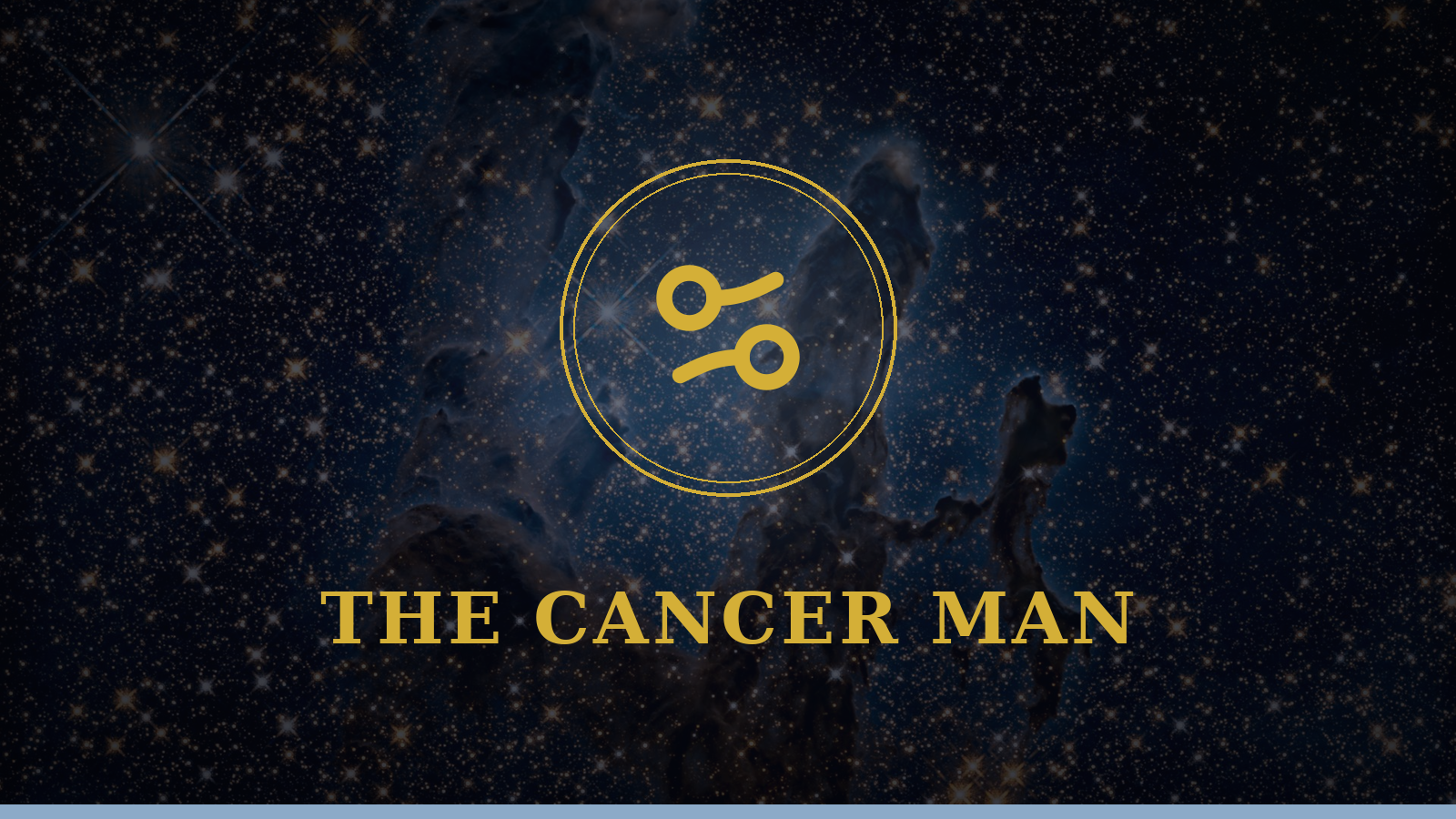 The Cancer man: Crab glyph on cosmic background, personality and love guide