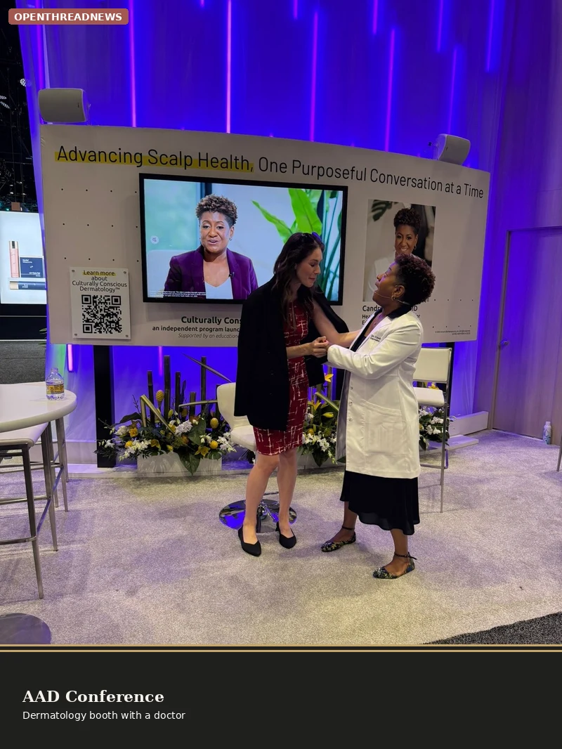Cassandra Bankson with a dermatologist at the AAD conference