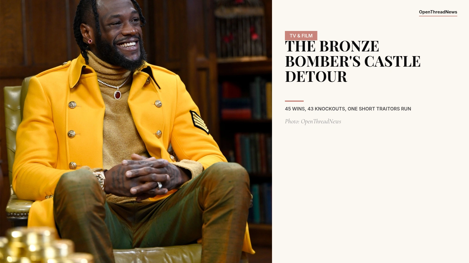 Deontay Wilder, the Bronze Bomber, during The Traitors Season 2